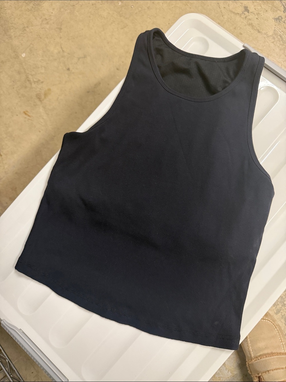 Vuori Black Ribbed Tank Top